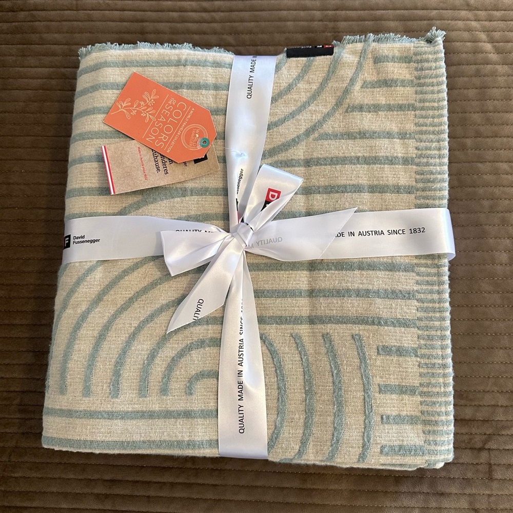 David Fussenegger Colors Of The Season Sage White Throw